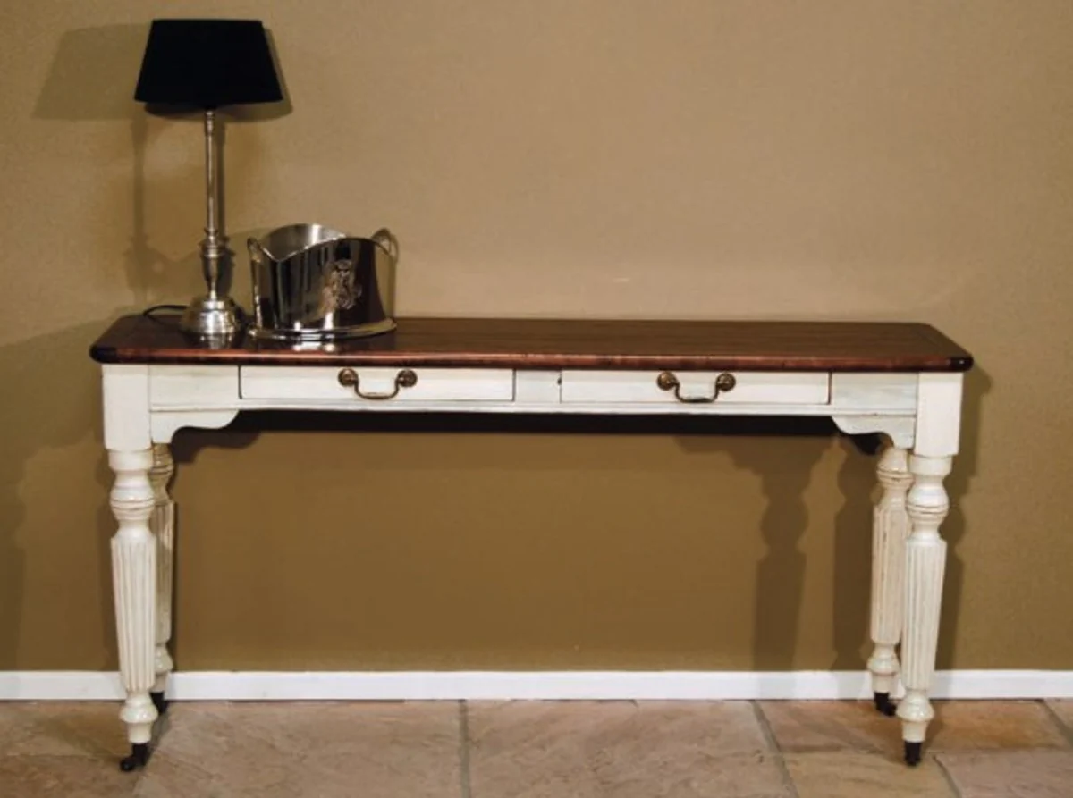 Casa Padrino Shabby Chic Sideboard table white / wood colors - console table Side cottage style