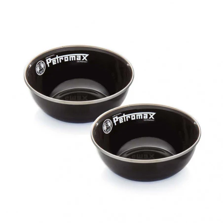 Petromax Enamel Bowl Set - Pack 2 cuencos esmaltados negros
