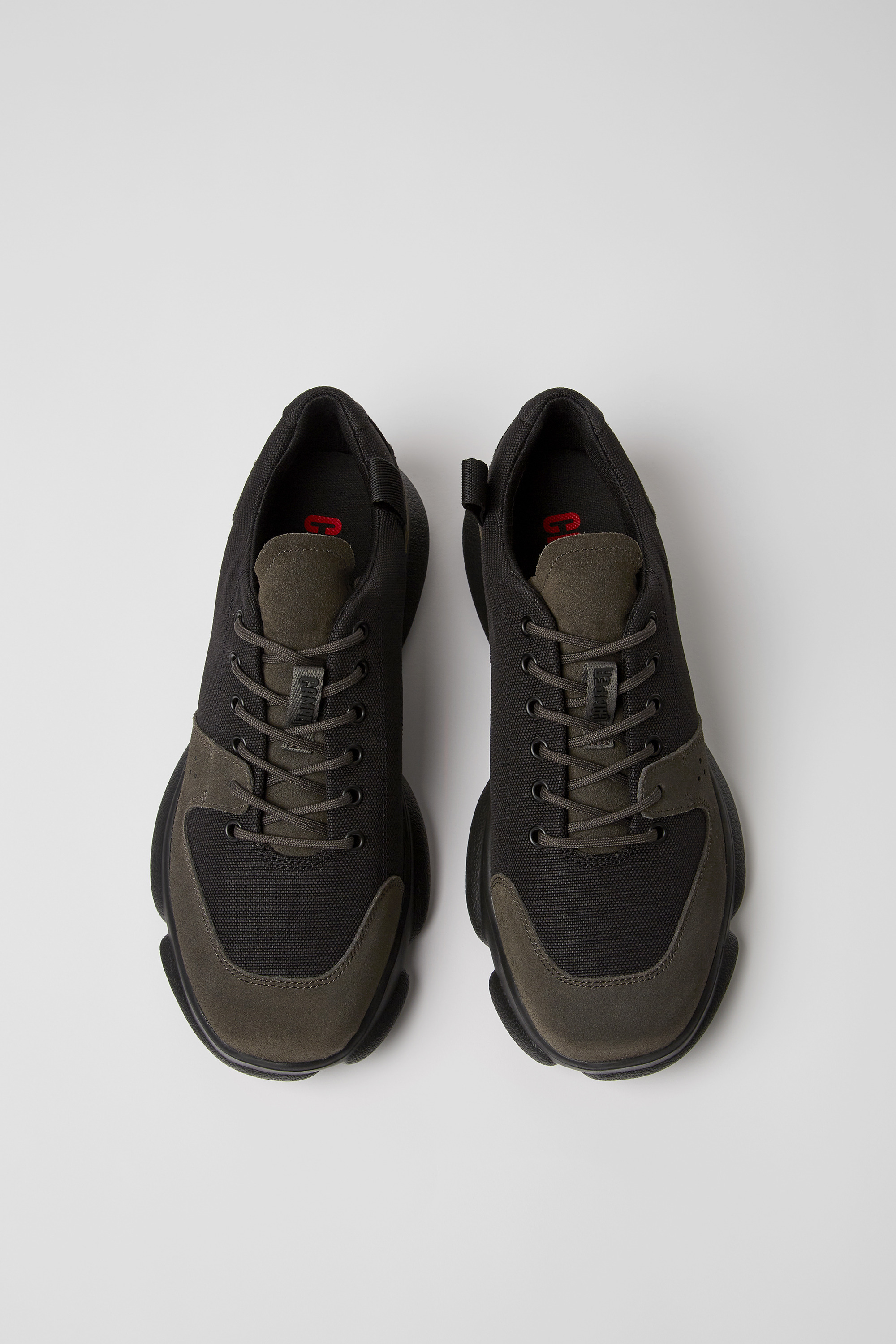 Karst - Black leather and recycled PET sneakers for men