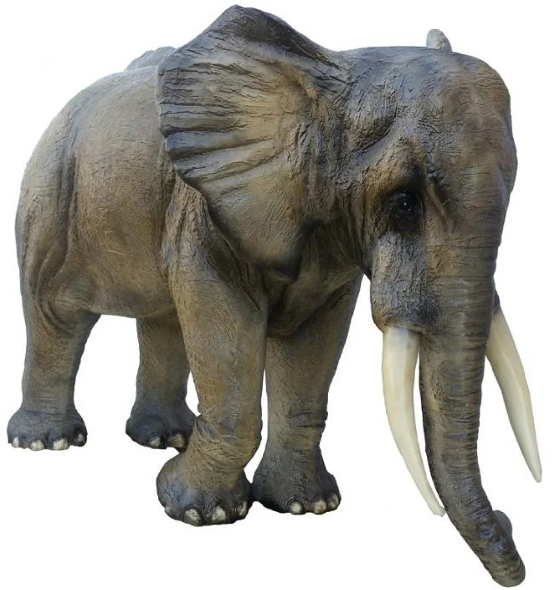 Casa Padrino escultura decorativa elefante gris / marrón 410 x 155 x A. 223 cm - Enorme figura de jardín de tamaño natural - Decoración de Jardín