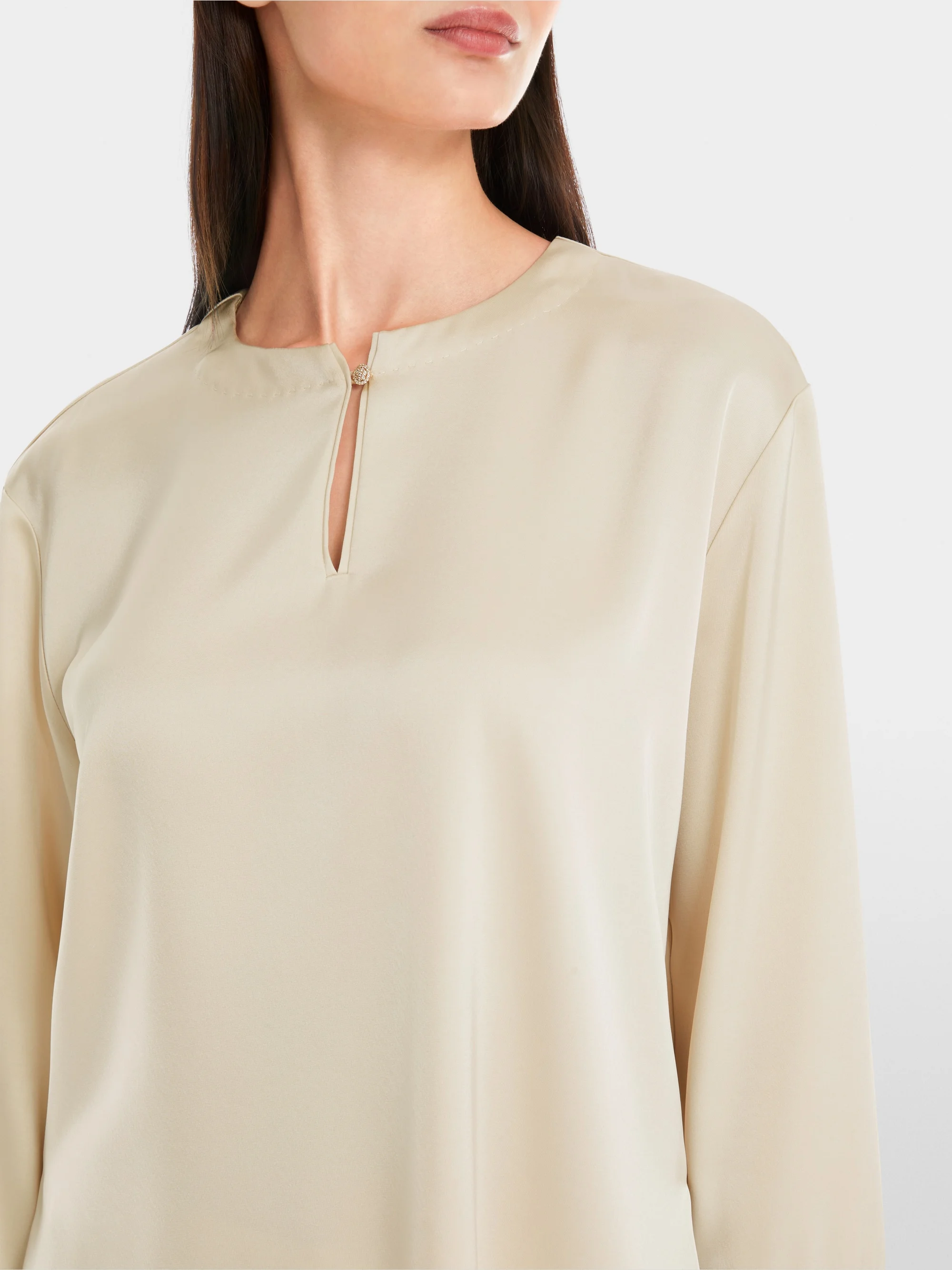 Marc-Cain Plain collarless blouse with glitter