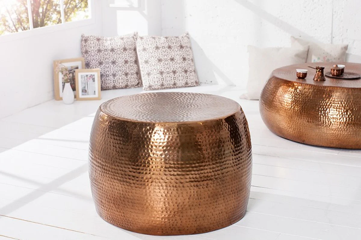 Mesa de centro de lujo Casa Padrino cobre 60 cm aluminio - salón mesa de salón - único