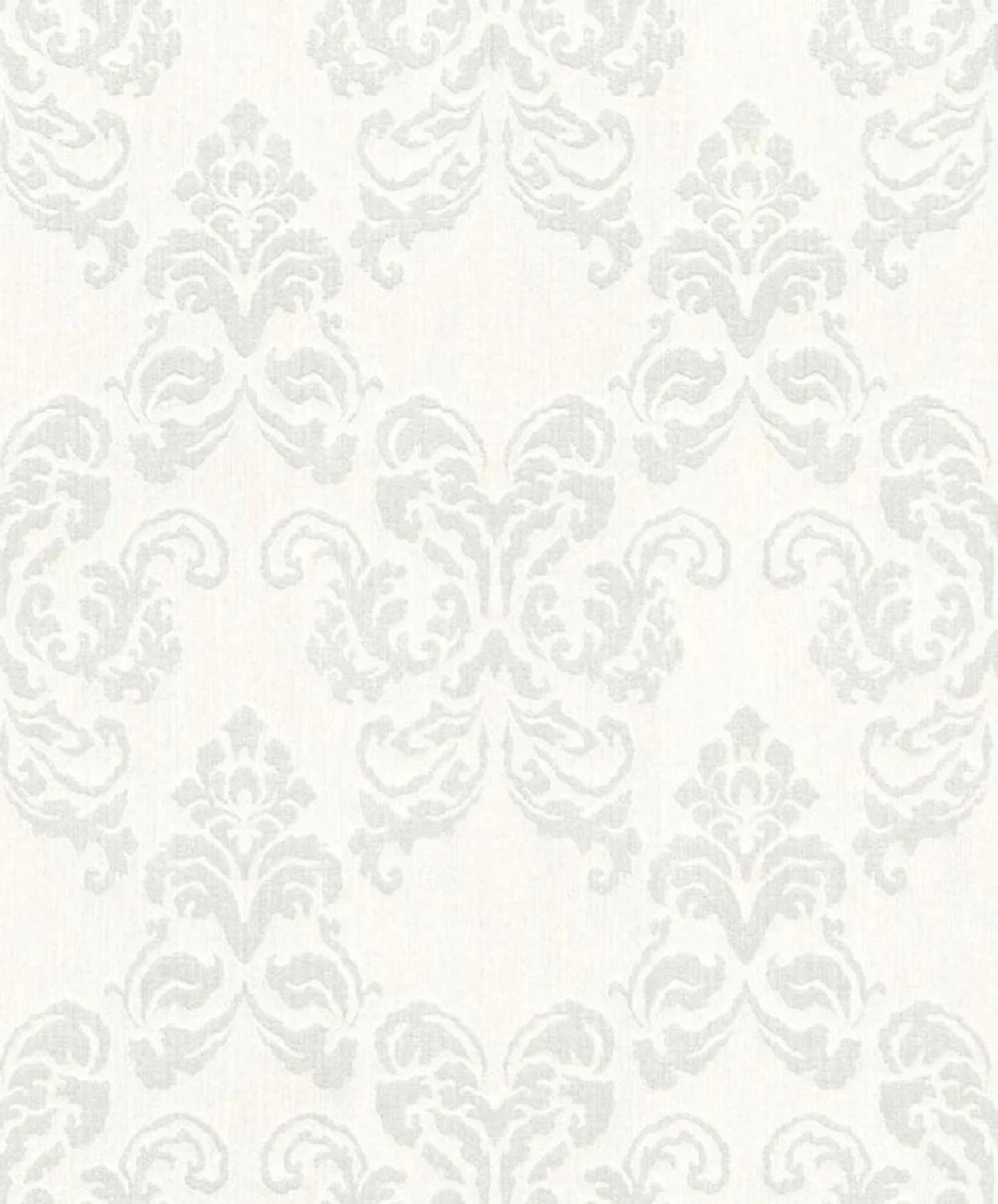 Casa Padrino papel pintado textil barroco crema / gris 10,05 x 0,53 m - Accesorios de Decoración en Estilo Barroco
