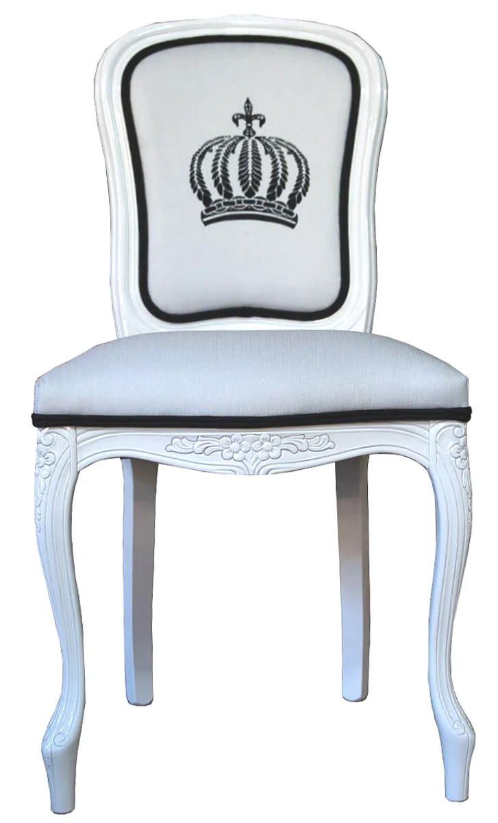 Pomp??s by Casa Padrino luxury baroque dining chair white / black - Pomp??s baroque chair designed by Harald Gl??ckler