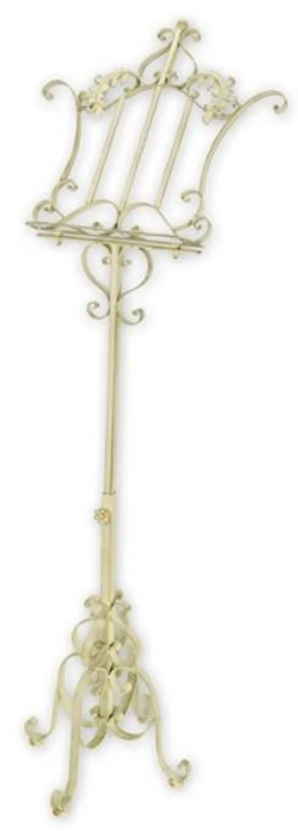 Casa Padrino atril de música Art Nouveau crema blanco 54 x 40 x A. 120 cm - Elegante atril en estilo Art Nouveau - Accesorios decorativos Barrocos y Art Nouveau - Muebles Barrocos y Art Nouveau