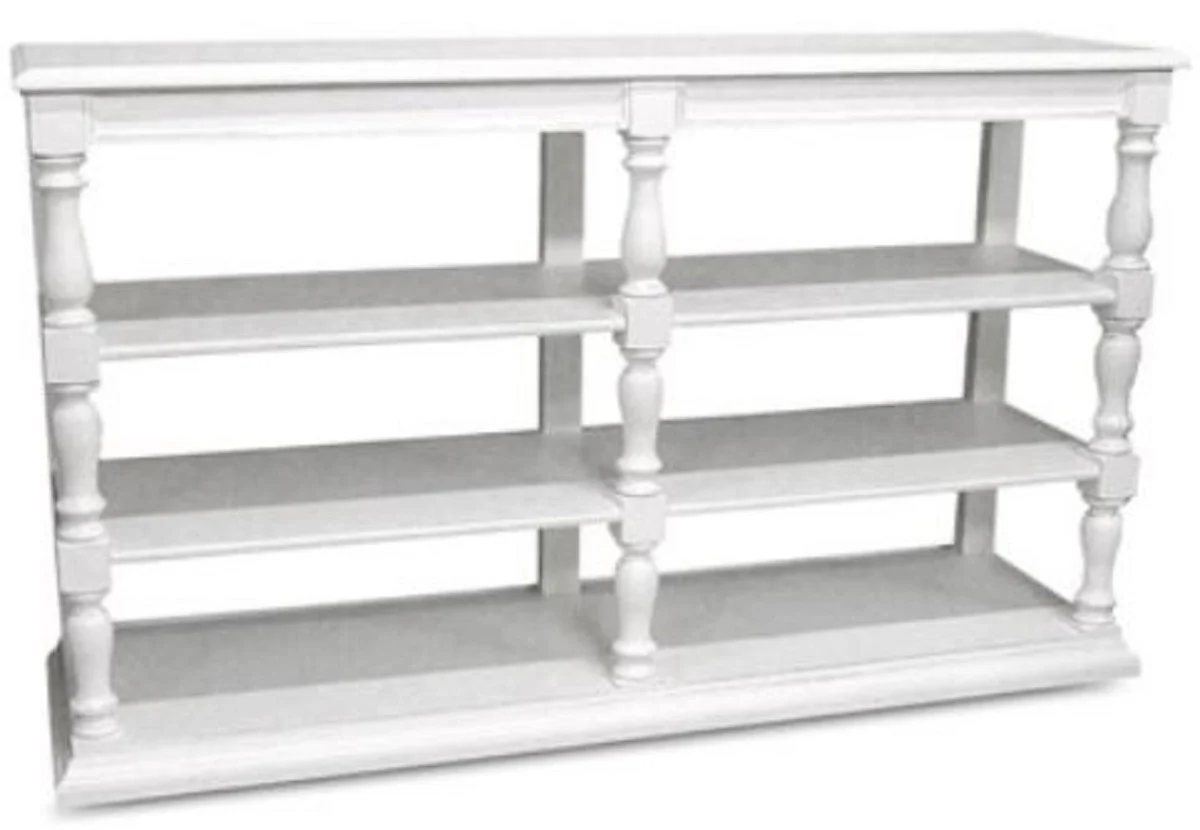 Casa Padrino consola de estilo campestre blanco 160 x 45 x A. 95 cm - Gabinete Estanter¨ªa de Madera Maciza - Muebles Estilo Campestre