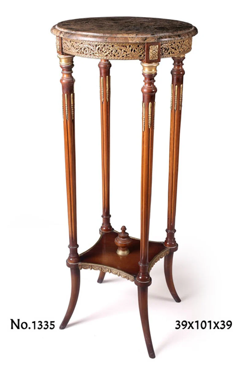 Casa Padrino baroque side table with marble plate 39 x 39 x H. 101 cm - luxury side table