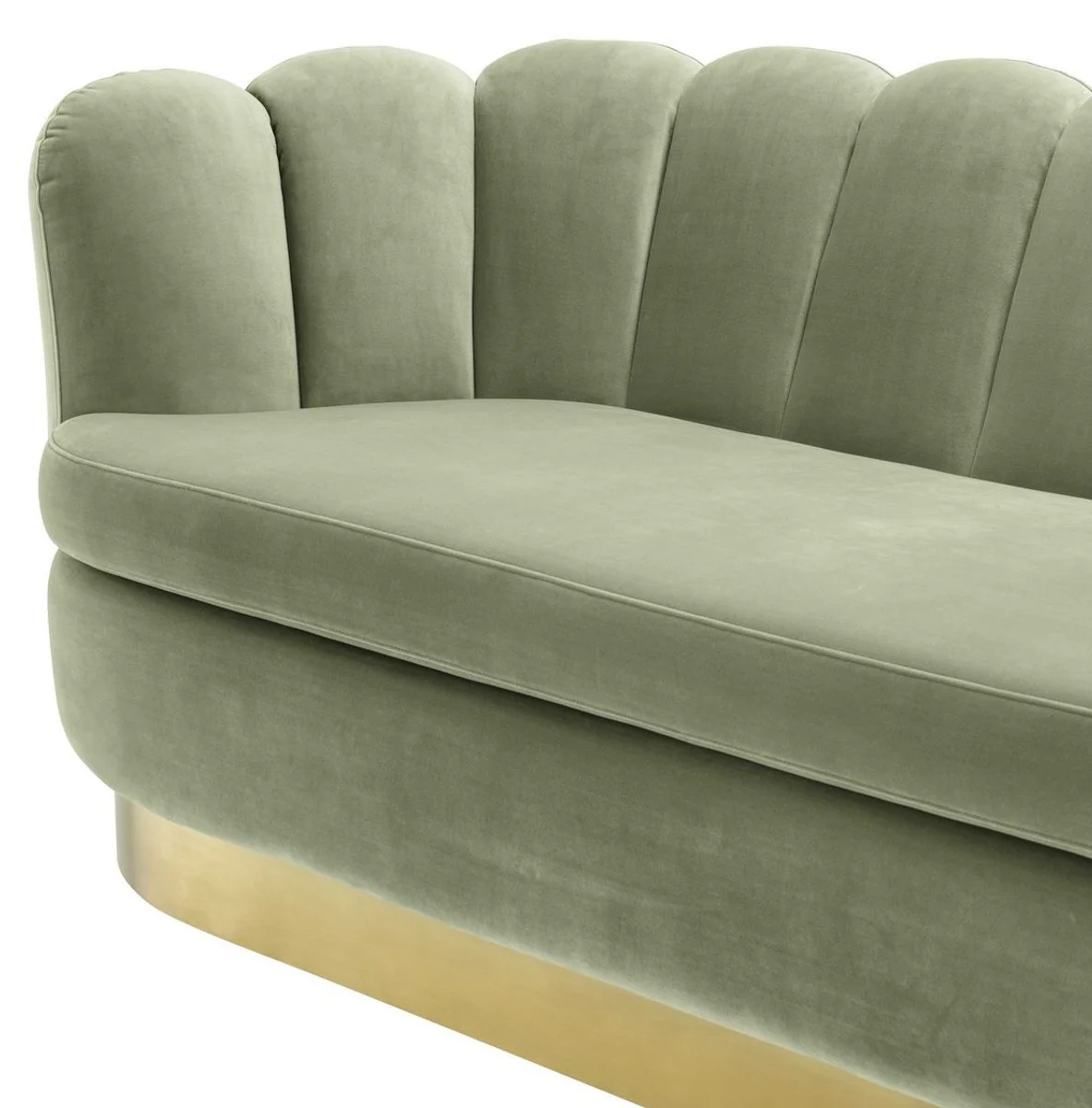 Casa Padrino sof¨¢ de terciopelo de lujo verde pistacho / lat¨®n 225 x 90 x H. 80 cm - Sof¨¢ de Sal¨®n - Calidad de Lujo