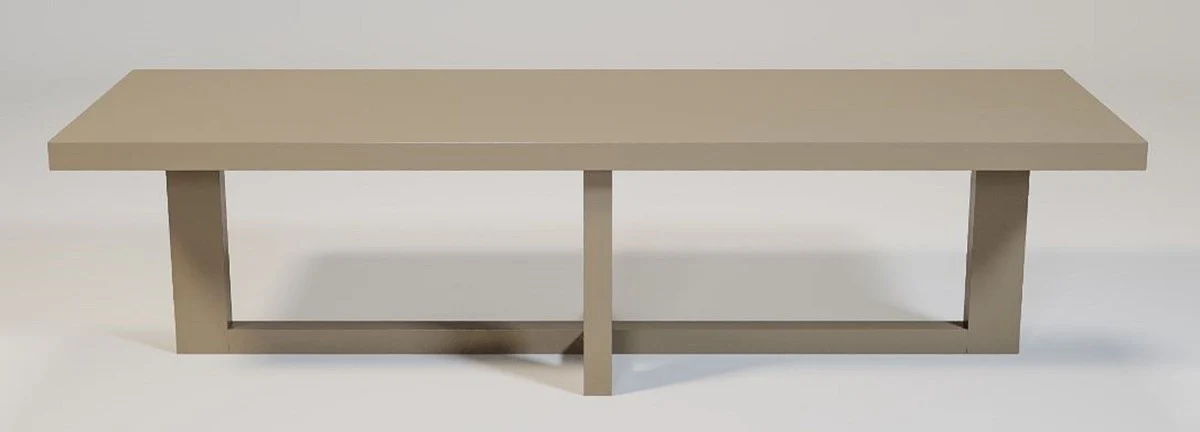 Casa Padrino mesa de comedor de lujo mate taupe 300 x 100 x A. 78 cm - Mesa de cocina rectangular de madera maciza - Muebles de comedor de madera maciza de lujo