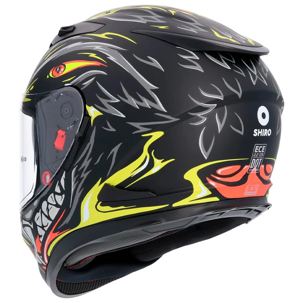 CASCO SHIRO SH-605 RAPAZ NEGRO MATE / FLUOR
