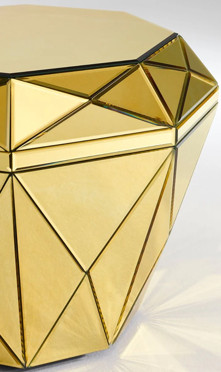 Casa Padrino mesa auxiliar / taburete de espejo de lujo oro 55 x 55 x H. 45 cm - Muebles de Diseño