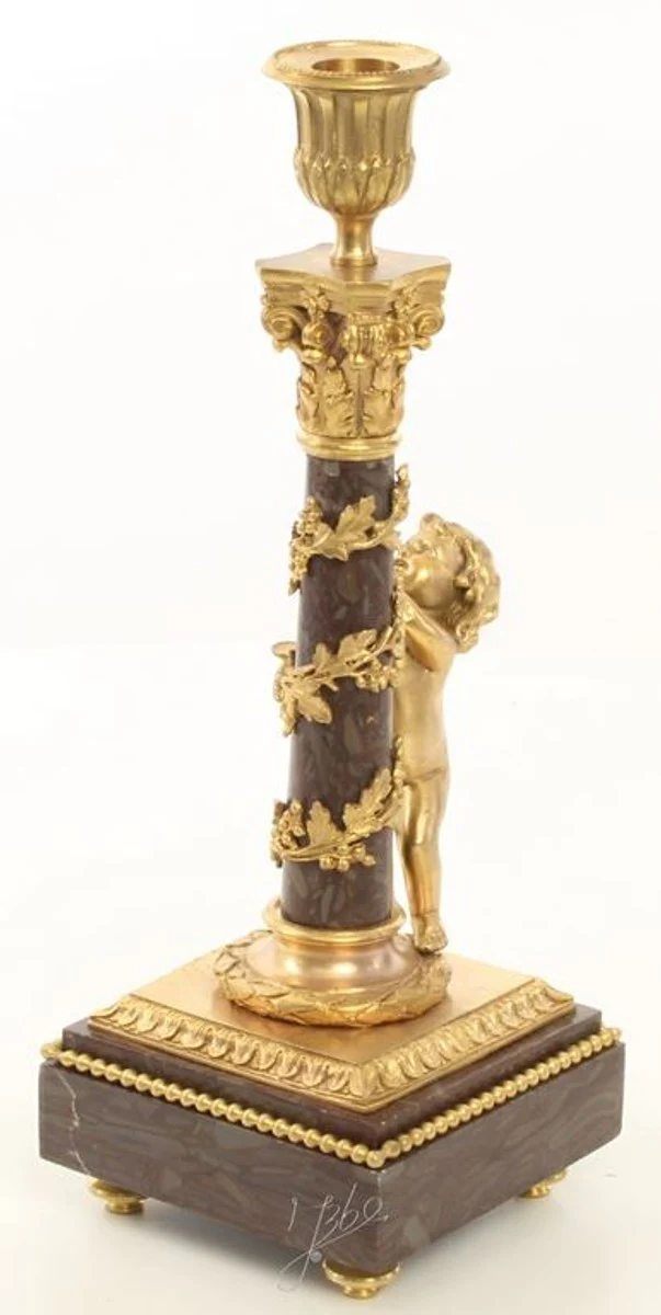 Casa Padrino juego de candelabros Art Nouveau oro / negro 11 x 12,4 x H. 31,5 cm - Decoración Barroca y Art Nouveau