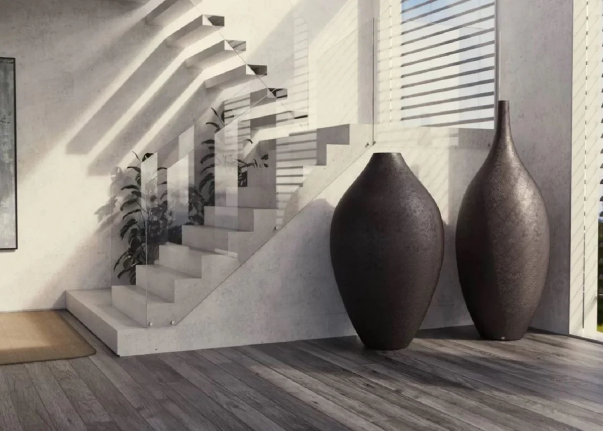 Casa Padrino maceta decorativa de lujo negro mate ? 78 x A. 200 cm - Decoraci¨®n de jard¨ªn