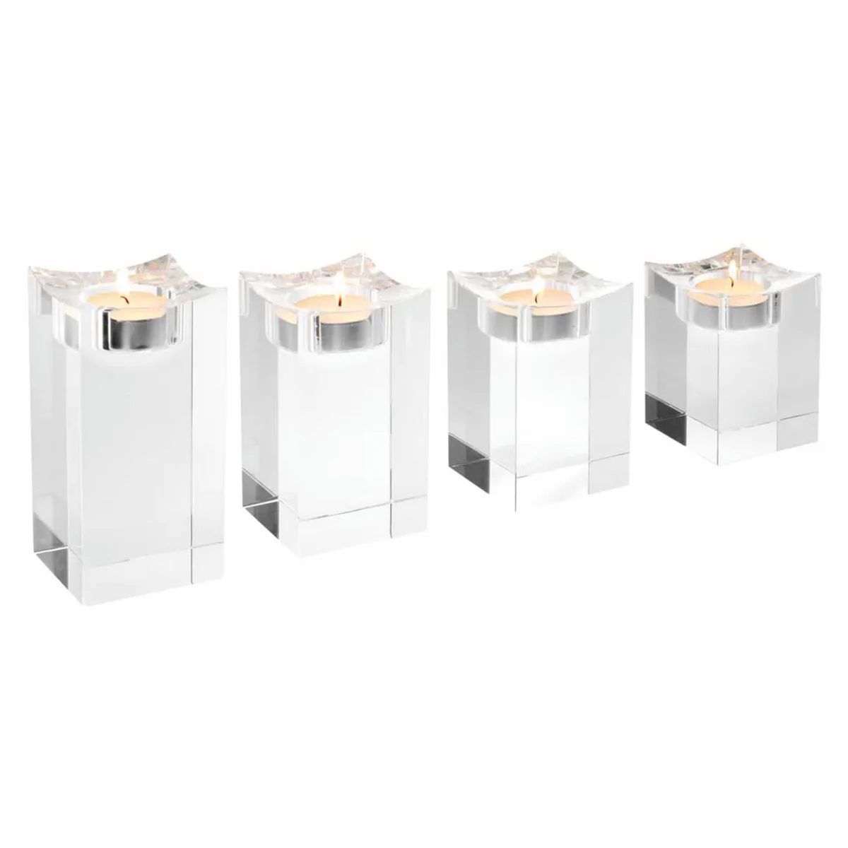 Casa Padrino conjunto de titular de candelita de lujo de cristal de vidrio - Accesorios decorativos