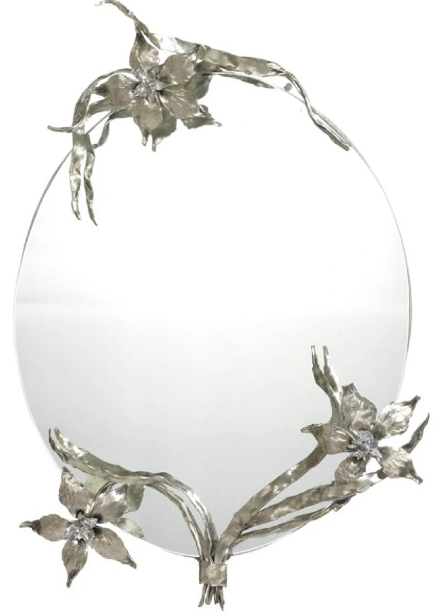 Casa Padrino espejo de lujo plata 60 x A. 90 cm - Espejo de pared de lujo con cristal Swarowski noble - Accesorios decorativos de lujo