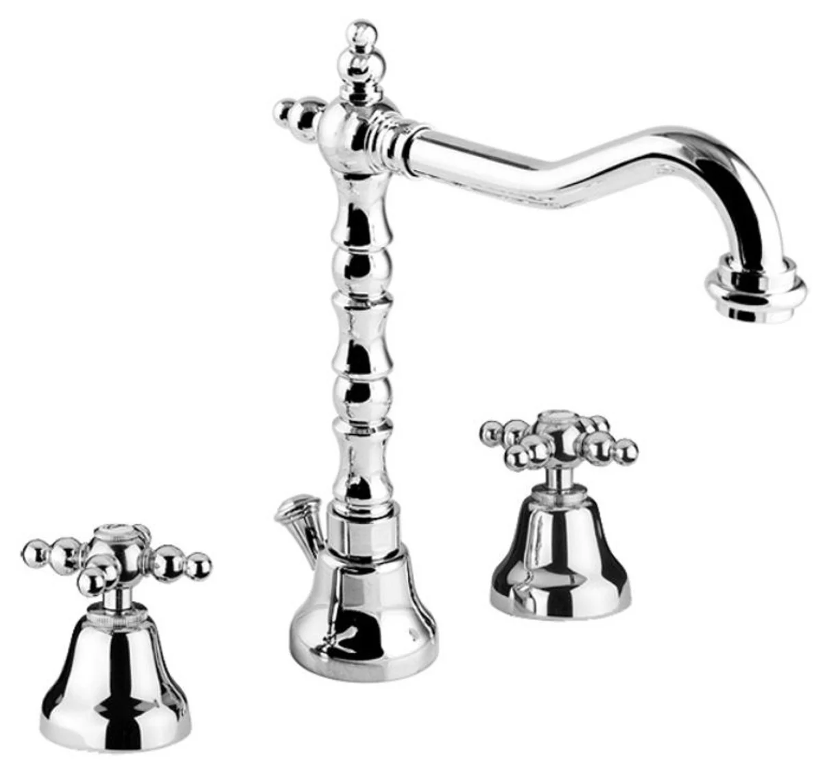 Mezclador de lavabo Art Nouveau Retro de tres orificios plata - Mezclador de Lavabo de Baño de Lujo