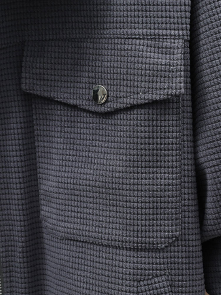 Crosscut Corduroy Zip Up Jacket