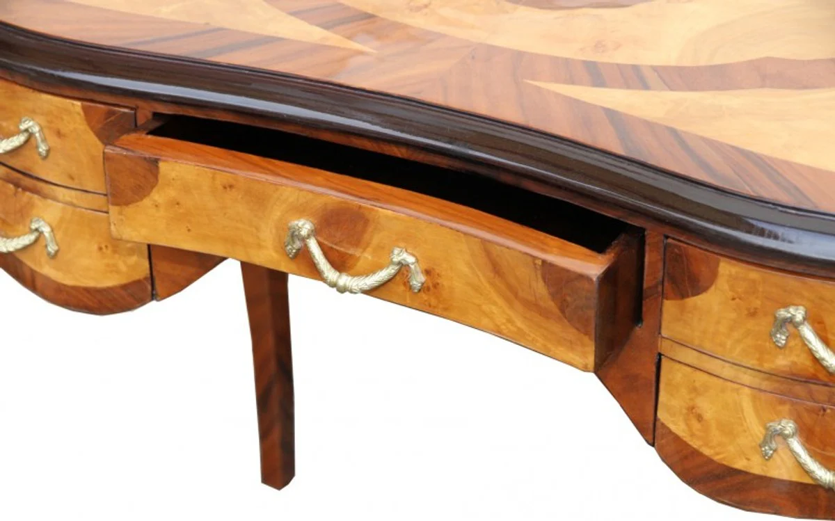 Casa Padrino Baroque luxury desk mahogany burl wood veneer 100 x 80 x 58 cm secretary luxury furniture