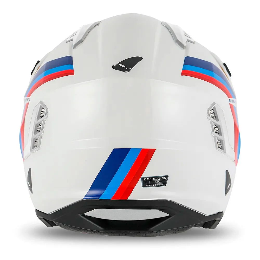 CASCO JET UFO SHERATAN CROSS BLANCO / AZUL / ROJO