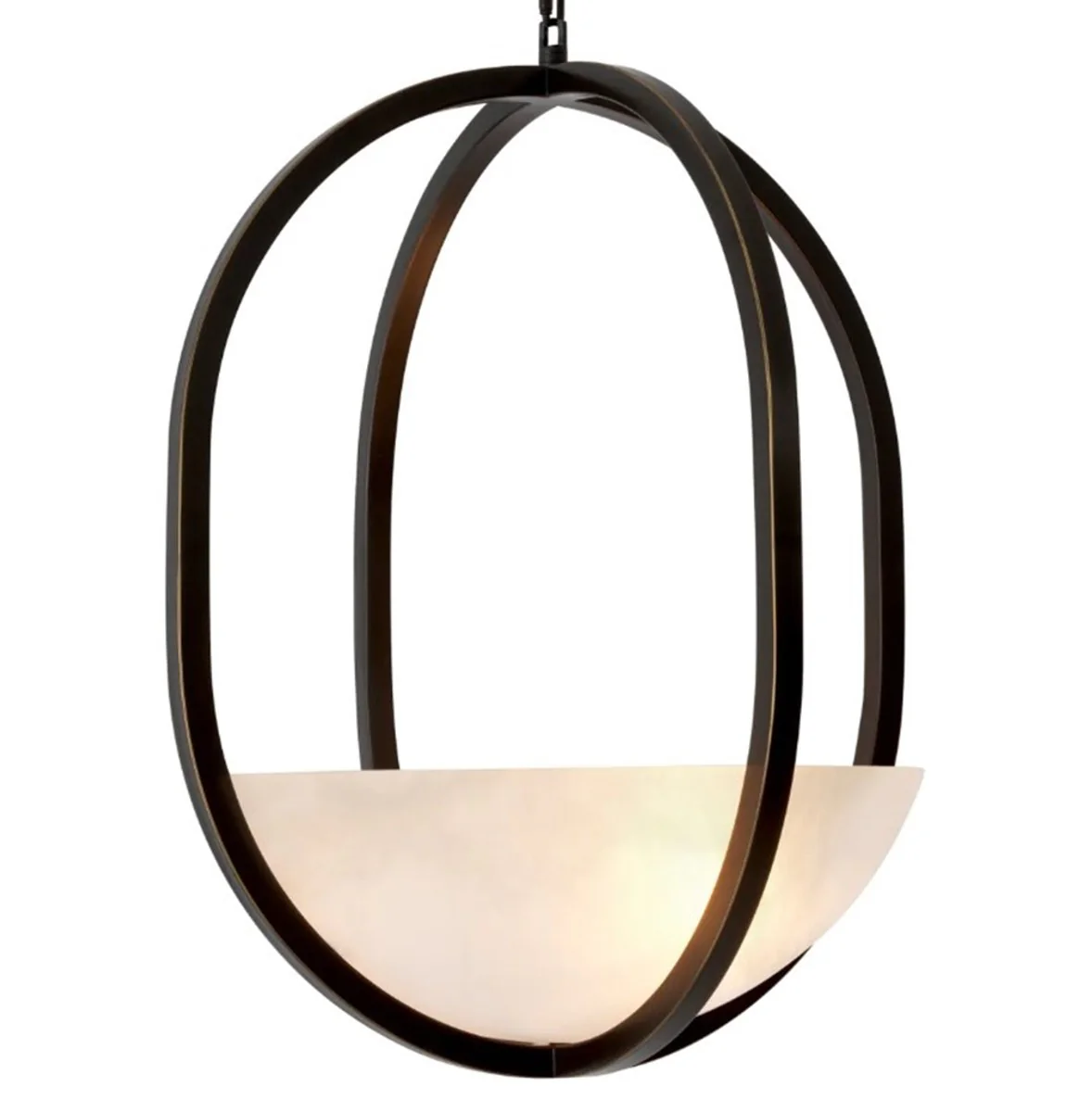 Casa Padrino l¨¢mpara colgante de lujo acabado resaltado bronce / alabastro ? 49 cm x A. 60 cm