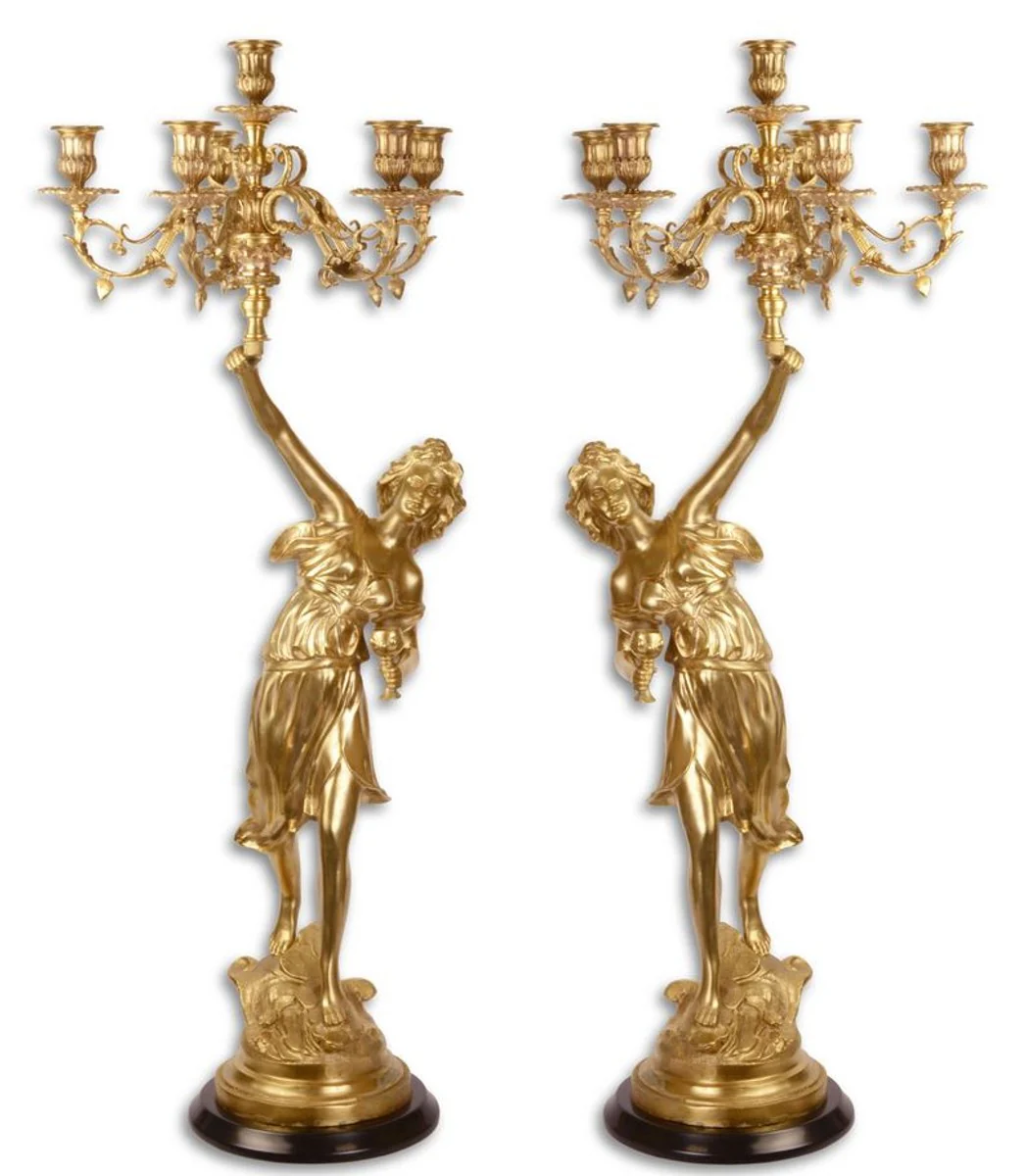 Casa Padrino candelabro barroco engastado en oro 32,5 x 32,5 x H. 87 cm - Decoración de Hotel y Restaurante