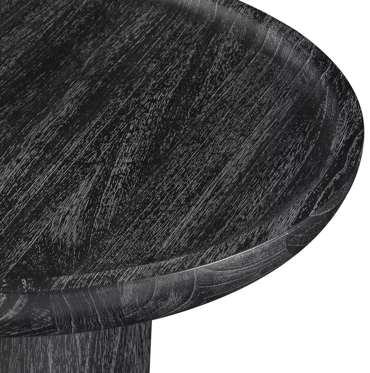 Casa Padrino mesa auxiliar de lujo negro gris ? 64,5 x A. 46 cm - Mesa redonda de madera maciza - Mueble de sal¨®n de madera maciza - Calidad de Lujo