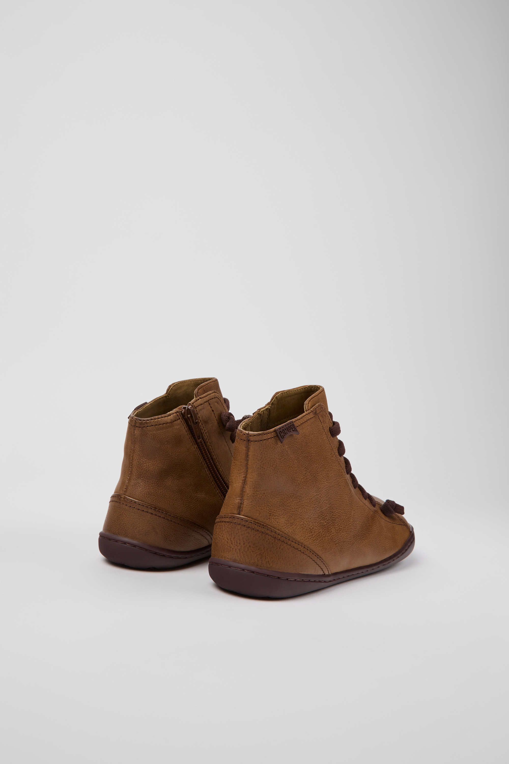 Peu - Brown leather ankle boots for women