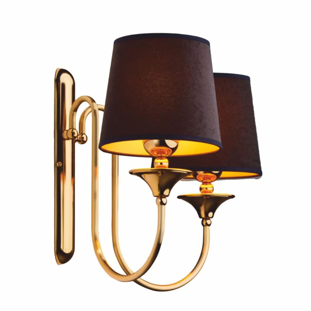 Casa Padrino l¨¢mpara de pared doble Art Nouveau de lujo oro / marr¨®n / negro 57 cm