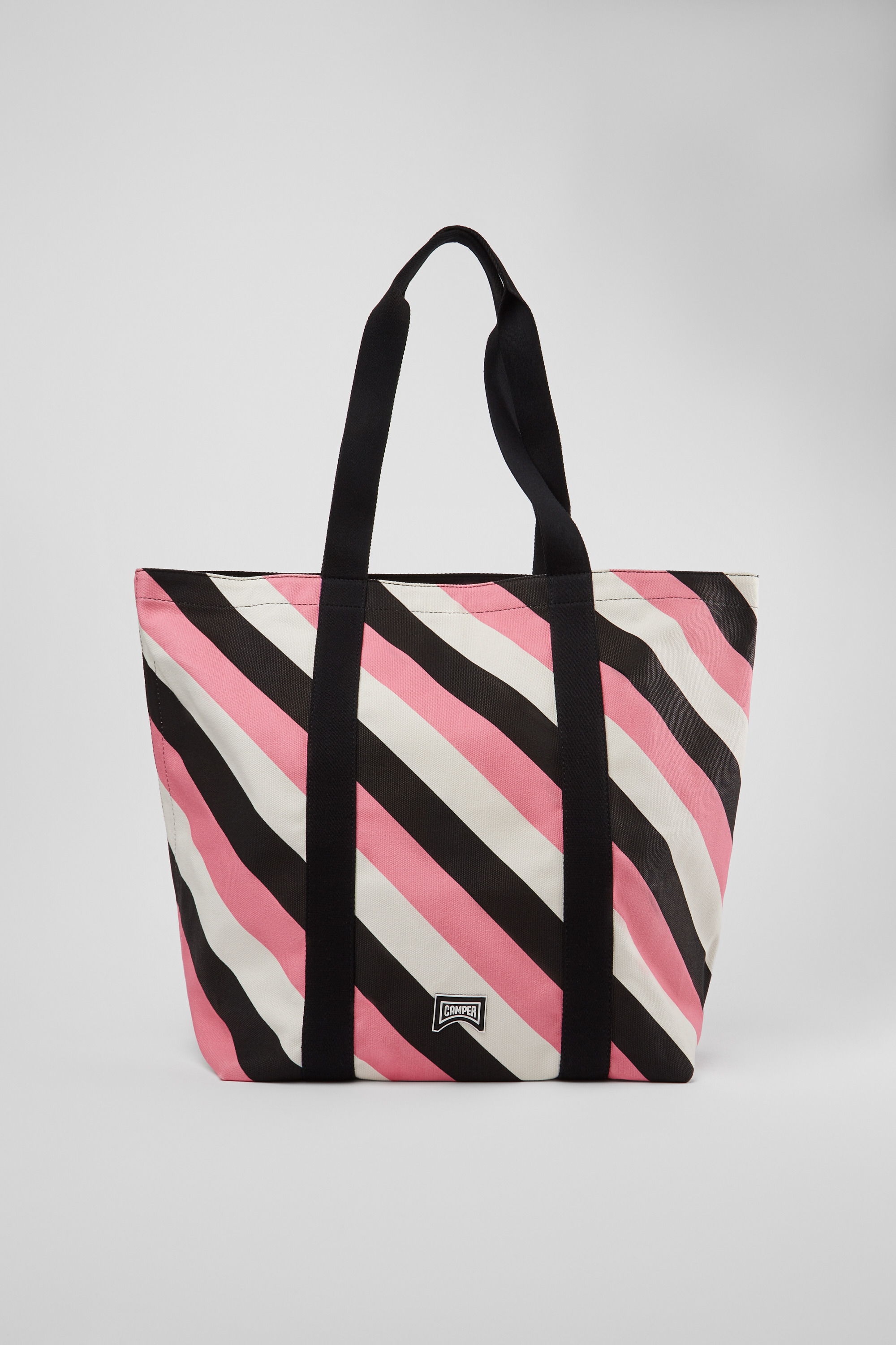 Ado - Black, pink, and white recycled cotton tote bag