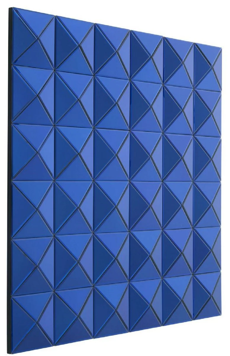 Casa Padrino espejo de dise?o azul 110 x 4 x H. 110 cm - Espejo de Pared para Sala de Estar de Lujo - Muebles de Dise?o