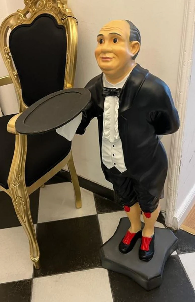 Casa Padrino figura decorativa de lujo mayordomo multicolor 36 x 44 x A. 94 cm - Escultura decorativa de resina sint¨¦tica - Accesorios decorativos