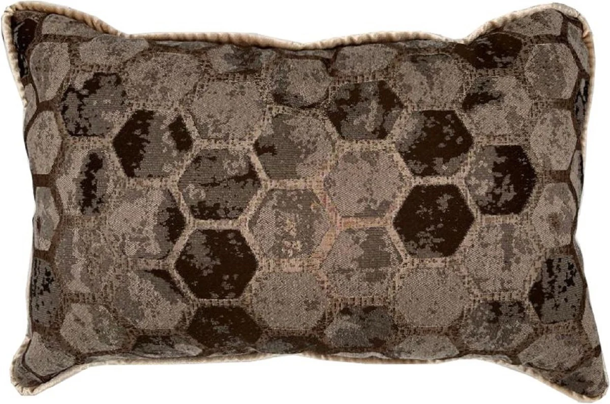 Casa Padrino cojín de lujo marrón 55 x 35 cm - Cojín decorativo - Cojín decorativo rectangular - Decoración de salón - Accesorios decorativos de lujo - Decoración de lujo
