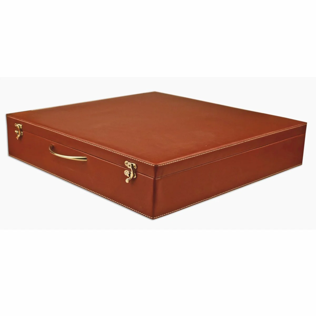 Casa Padrino Malet¨ªn de Ajedrez de Lujo de Cuero Genuino Rojo 40 x 40 cm - Accesorios de Lujo