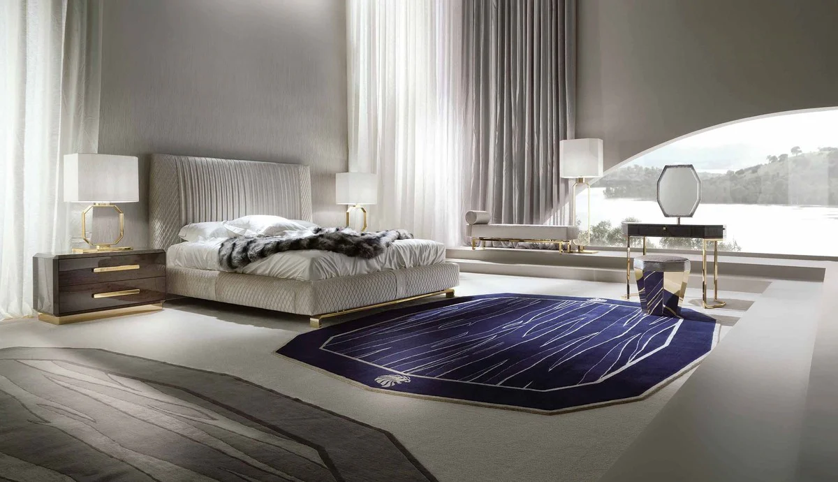 Casa Padrino alfombra de lana de lujo púrpura / negro / blanco - Varios Tamaños - Alfombra de lana con mechones a mano - Alfombra de salón - Alfombra de dormitorio - Colección de lujo