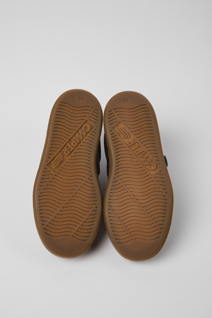 Runner Navy blue leather and textile sneakers for kids