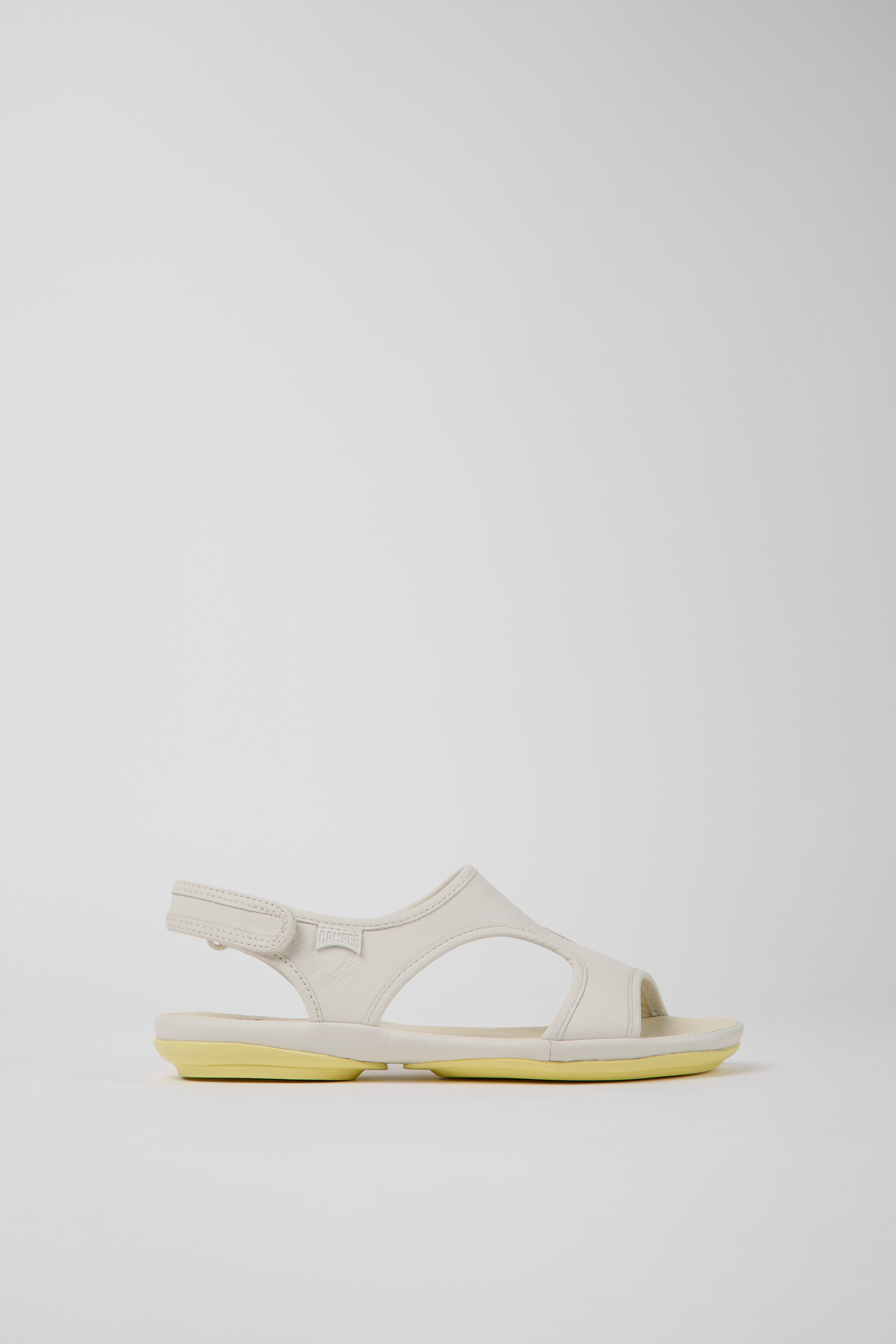 Right - White leather sandals for women