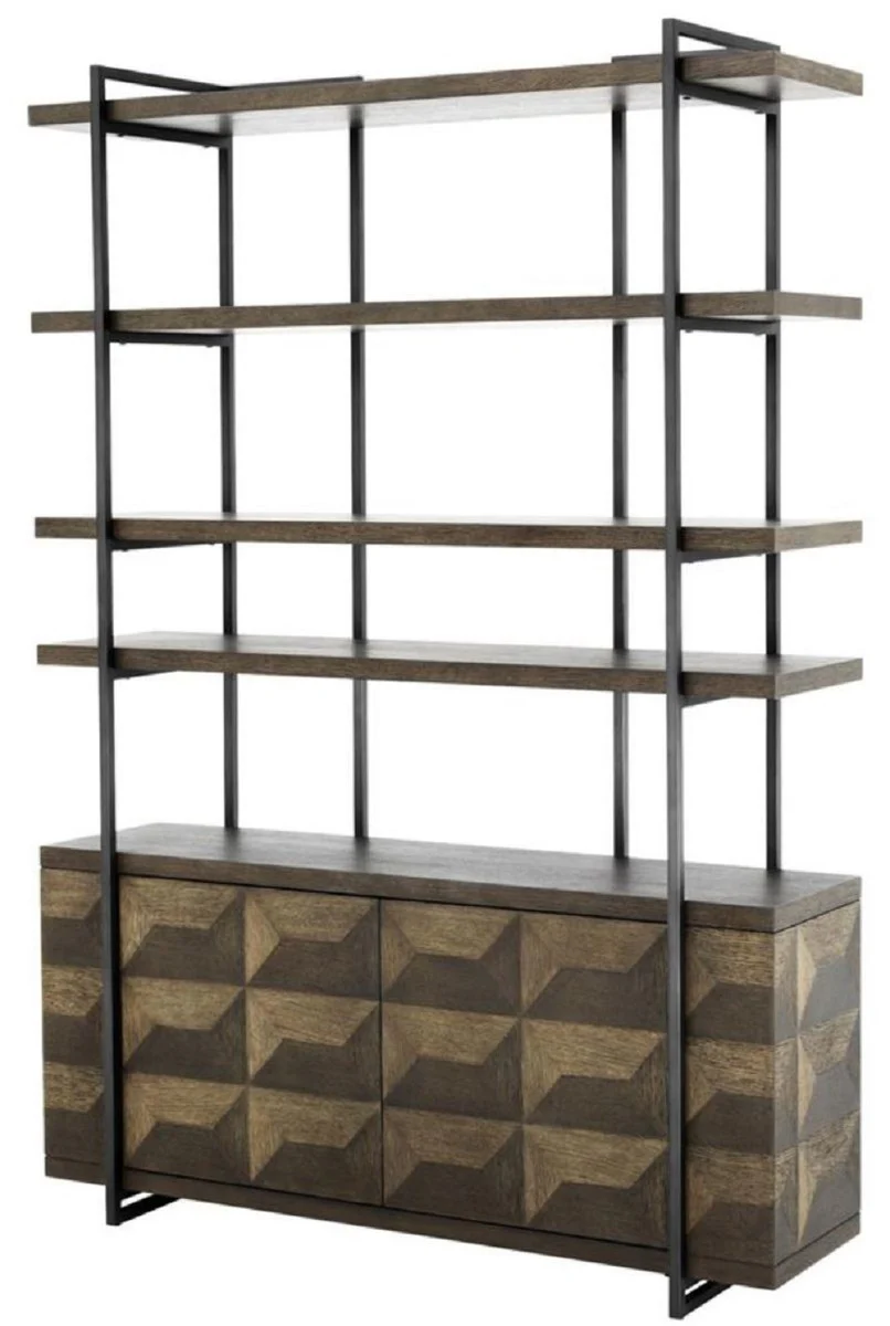 Casa Padrino armario de estanter¨ªa de lujo con 2 puertas marr¨®n / bronce 140 x 40 x H. 200 cm - Armario de Sal¨®n