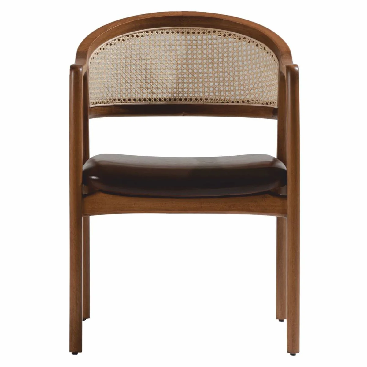 Casa Padrino conjunto de 6 sillas de comedor de lujo con reposabrazos marr¨®n oscuro / marr¨®n / natural A. 78 cm