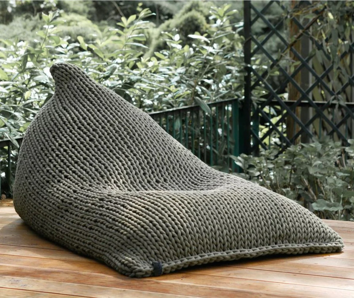 Casa Padrino puf para ni?os de lujo verde 70 x 100 cm - Puf de algod¨®n con funda interior impermeable - Accesorios de sal¨®n - Accesorios de jard¨ªn - Accesorios de lujo