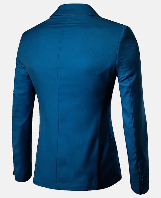 Business Solid Pocket Notch Lapel Single Breasted Blazer