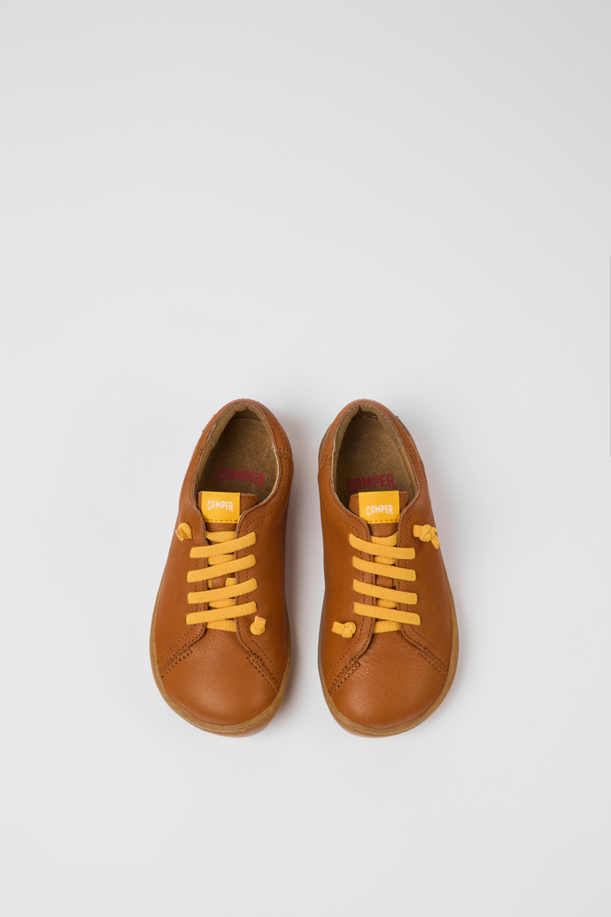 Peu Brown leather shoes for children