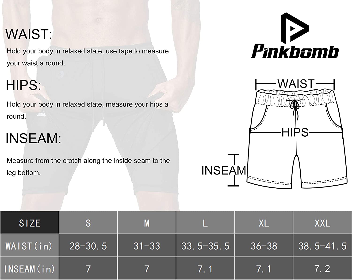 Men's 2 in 1 Running Shorts Gym Workout Quick Dry Mens Shorts with Phone Pocket