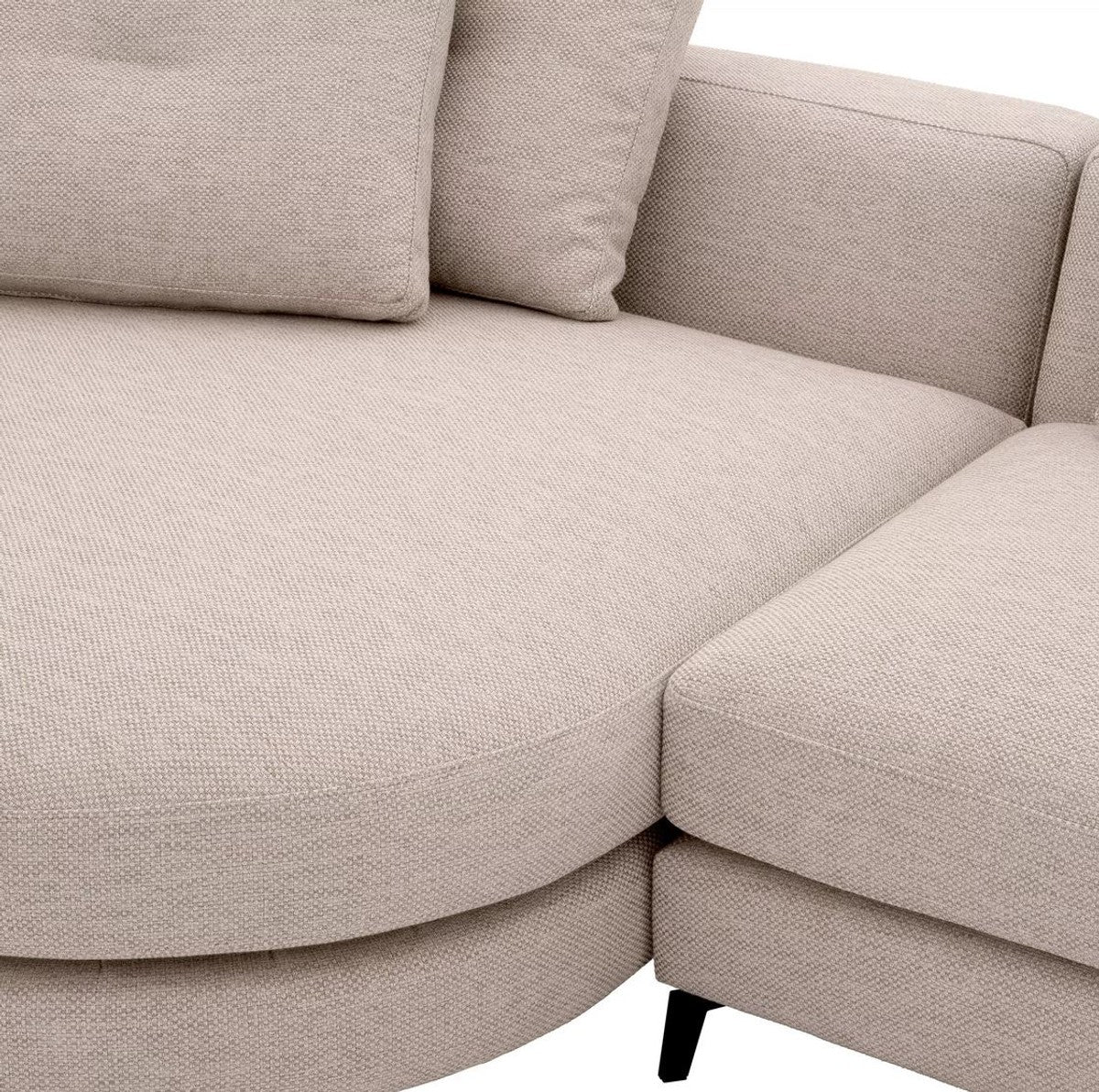 Casa Padrino sof¨¢ esquinero de lujo lado izquierdo arena / negro 310 x 150 x A. 65 cm - Sof¨¢ de sal¨®n con cojines - Muebles de sal¨®n - Interiores de sal¨®n - Muebles de lujo - Interiores de lujo