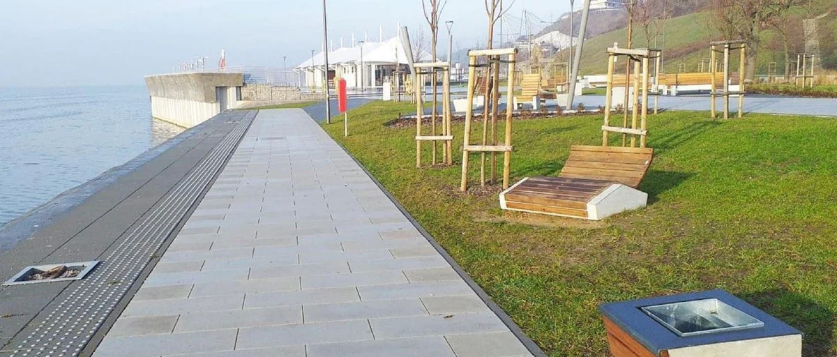 Casa Padrino tumbona de parque - Tumbona de jard¨ªn natural / gris 120 cm - Muebles de parque y exterior