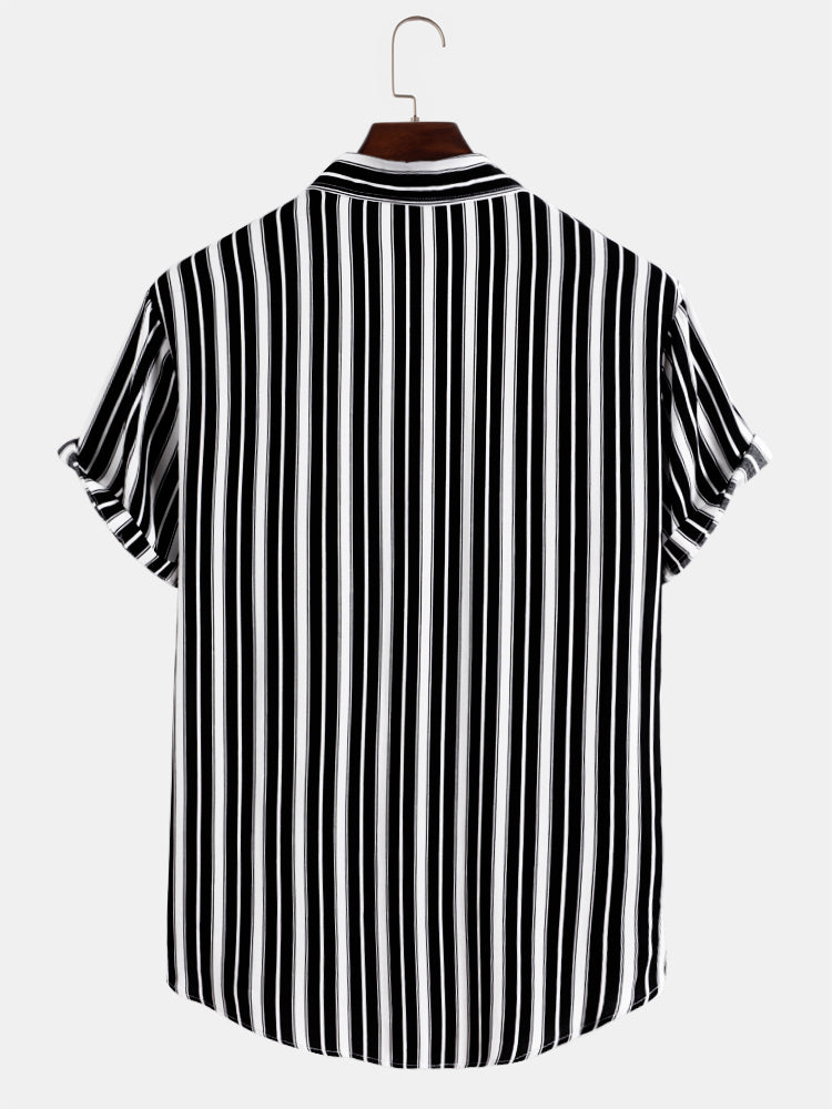 Stripes Short Sleeve Casual Shirts