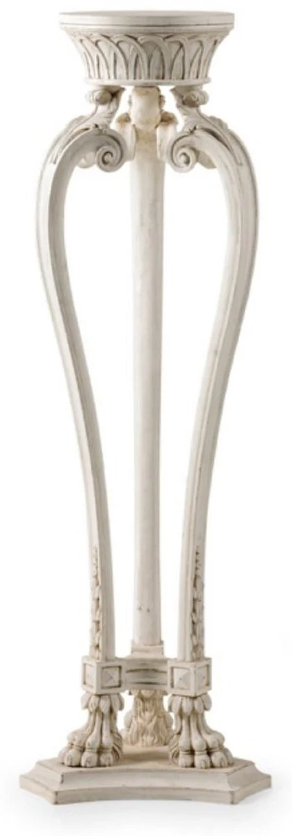 Casa Padrino pilar barroco de lujo crema antigua / beige - Magn¨ªfica columna decorativa de madera maciza - Muebles hotel - Muebles castillo - Muebles de sal¨®n - Calidad de lujo - Hecho en Italia