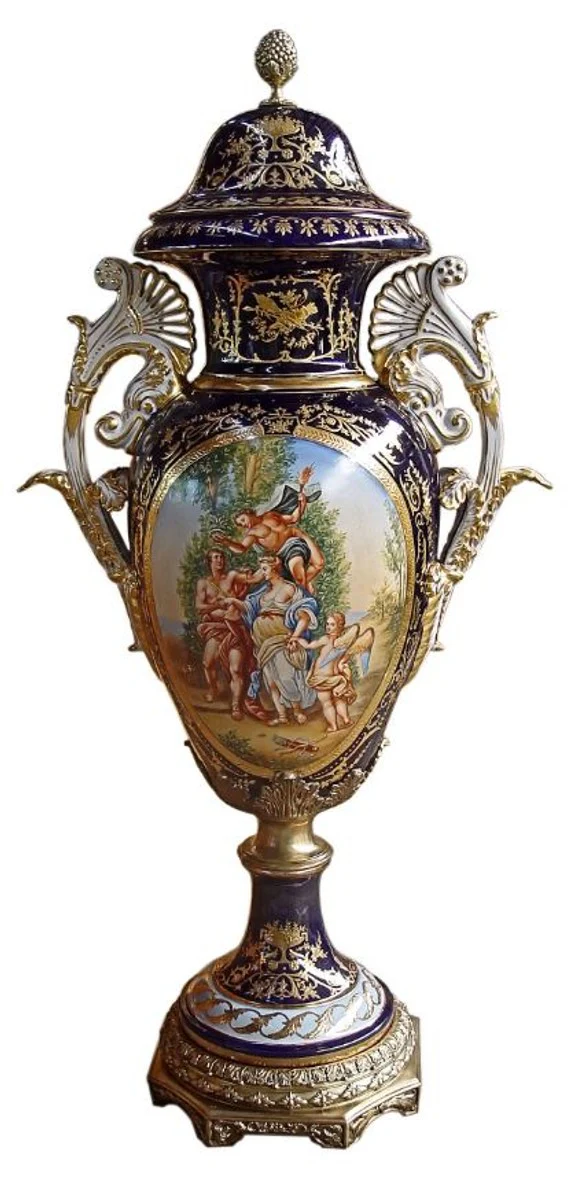 Casa Padrino luxury baroque porcelain vase with lid H. 126 cm - limited edition