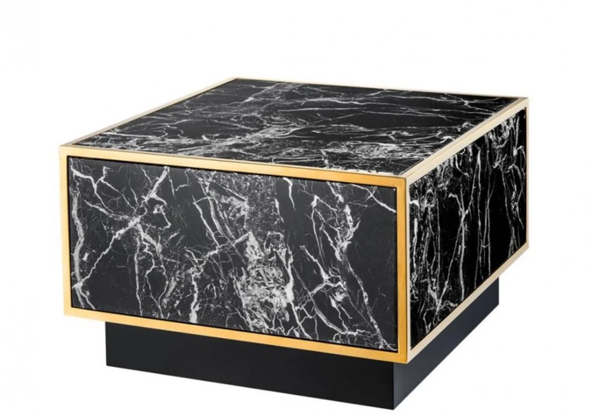 Casa Padrino Art Deco luxury coffee table faux marble gold finish set of 4 - living room coffee table - Luxury Table