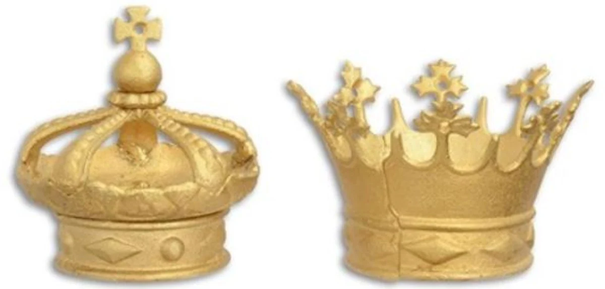 Casa Padrino conjunto de corona de decoración barroco oro Ø 15,3 x A. 13 cm - Accesorios de Deco en Estilo Barroco