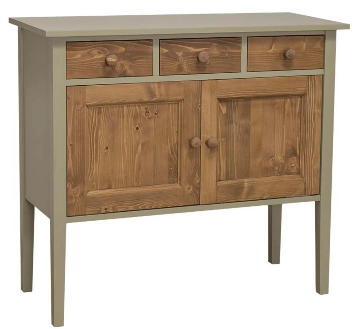 Casa Padrino c¨®moda de estilo campestre con 3 cajones y 2 puertas verde / marr¨®n 100 x 41 x H. 90 cm - Muebles de Estilo Campestre